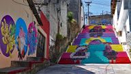 Farbig - Treppenkunst in Chichicastenango am oberen Ende der 3a Calle
